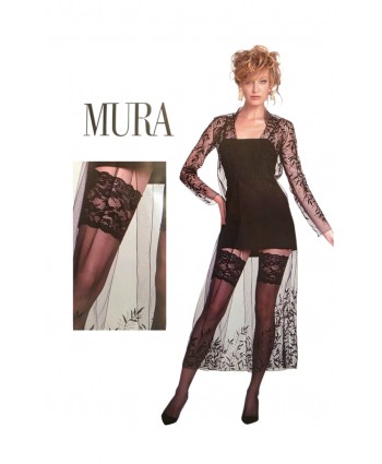 Mura чорапи със силикон 15 den с дантела бежови 829